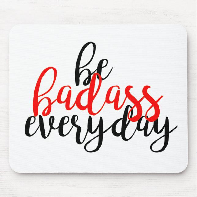 REd inspirationational Badass mousepad Musmatta (Framsidan)