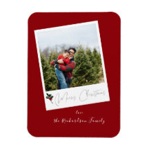 Red Instant Photo God jul Magnet
