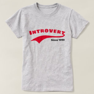 Red Introvert Typography Swoboda Anpassningsbar Da T Shirt