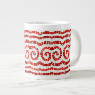RED IONIC MOSAIC Big White Mugg Jumbo Mugg