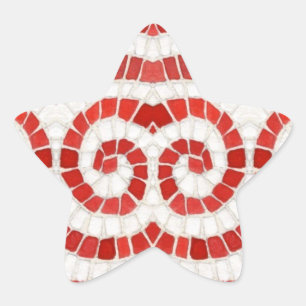 RED IONIC MOSAIC Star Stickers Stjärnformat Klistermärke