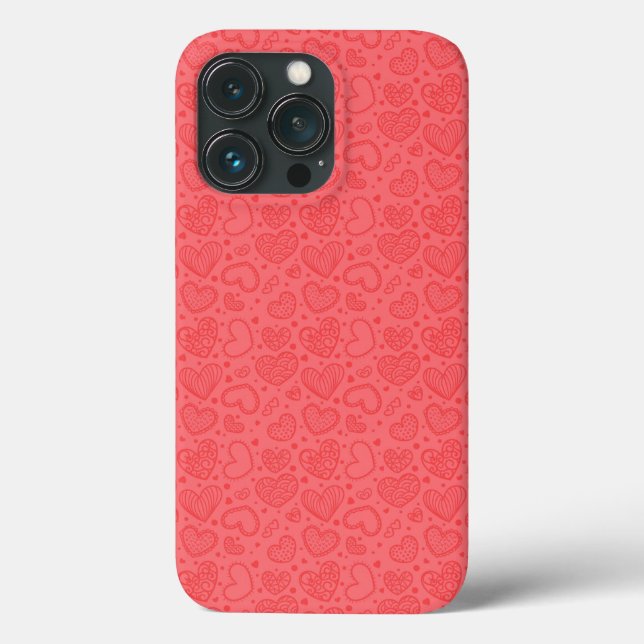 Red iphone case med Hearts (Baksida)