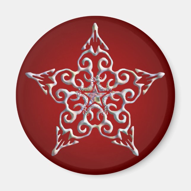 Red Iridescent Star Magnet (Framsidan)