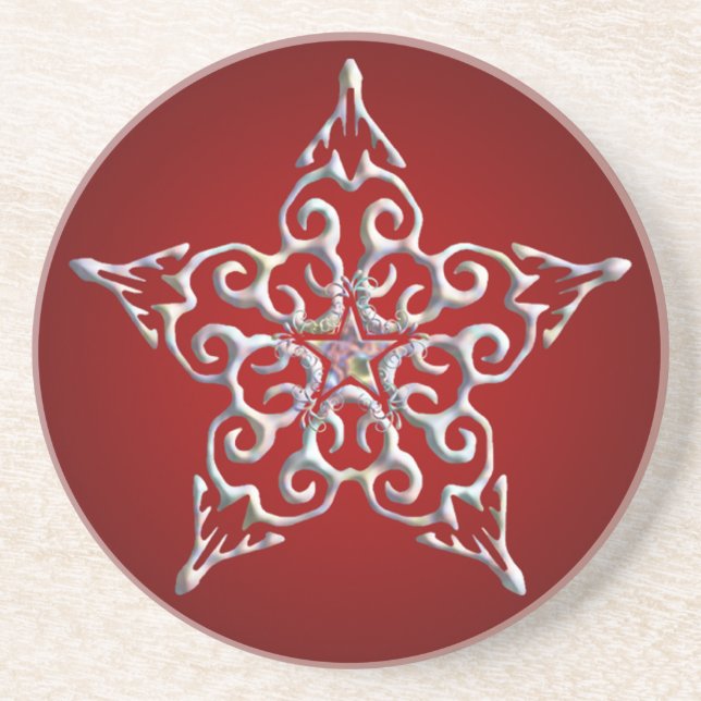 Red Iridescent Star Underlägg (Framsidan)