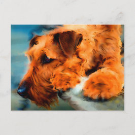 Red Irish Terrier Hund Artsy Pet Porträtt Vykort