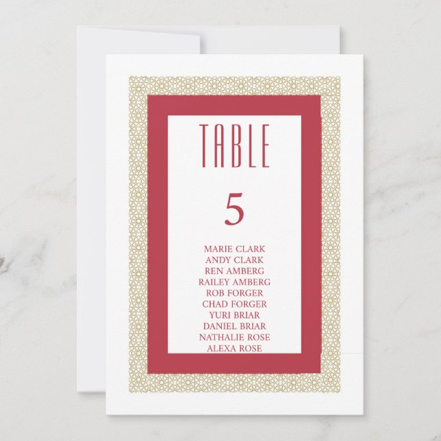 Red Islamic Geometric Gräns Bröllop Inbjudningar (Framsida)