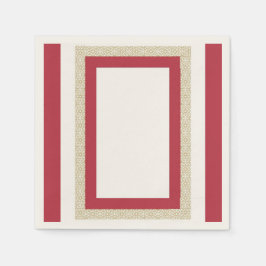 Red Islamic Geometric Gräns Bröllop Pappersservett
