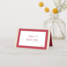 Red Islamic Geometric Gräns Bröllop Placeringskort