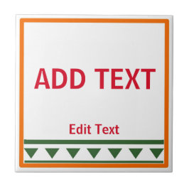 Red Italian Brev & Numbers Ceramic Tile Kakelplatta