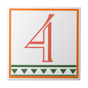 Red Italiana House Signs Brev & Numbers Kakelplatta