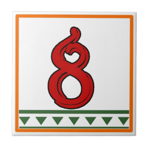 Red Italiana House Signs Brev & Numbers Kakelplatta