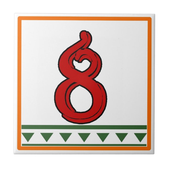 Red Italiana House Signs Brev & Numbers Kakelplatta (Framsidan)