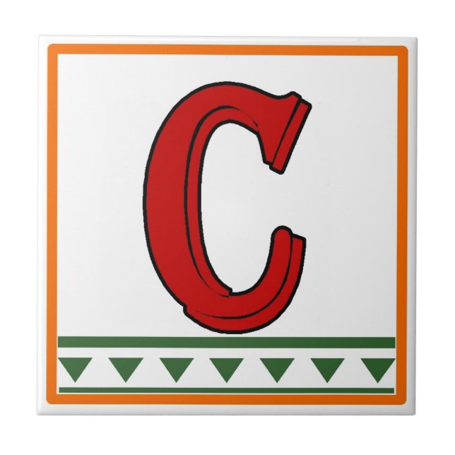 Red Italiana House Signs Brev & Numbers Kakelplatta (Framsidan)