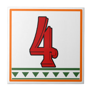 Red Italiana House Signs Brev & Numbers Kakelplatta