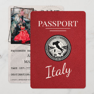 Red Italien Passport Spara Datumet