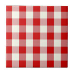 Red & Ivory Cottagecore Gingham Check Play Kakelplatta<br><div class="desc">Modern picknicktrend i vår,  med gingham plaid tartan mönster i rött och elfenben färg.</div>