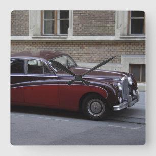 Red Jaguar Mark IX Fyrkantig Klocka