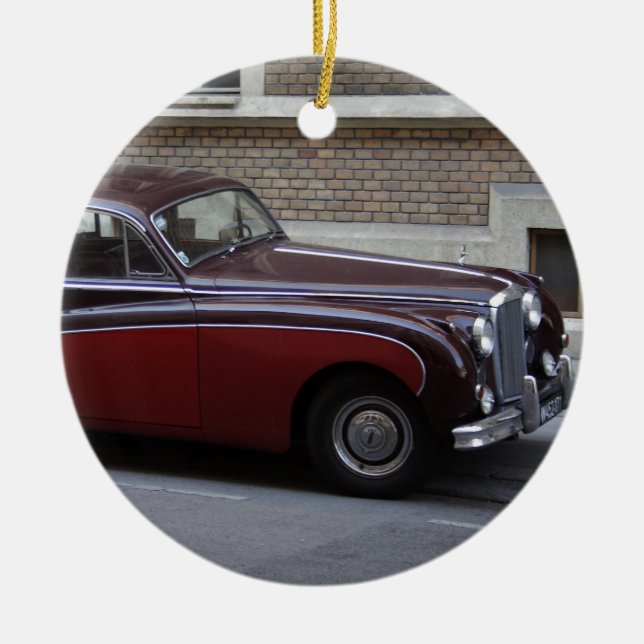 Red Jaguar Mark IX Julgransprydnad Keramik (Framsidan)
