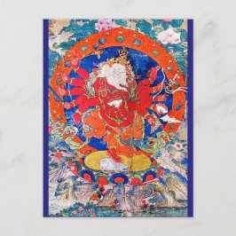 Red Jambhala Buddhist Gudom Vykort