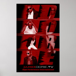 RED James Dore' Poster Black backdroppe
