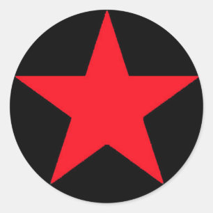 Red Jammer Star Sticker Runt Klistermärke