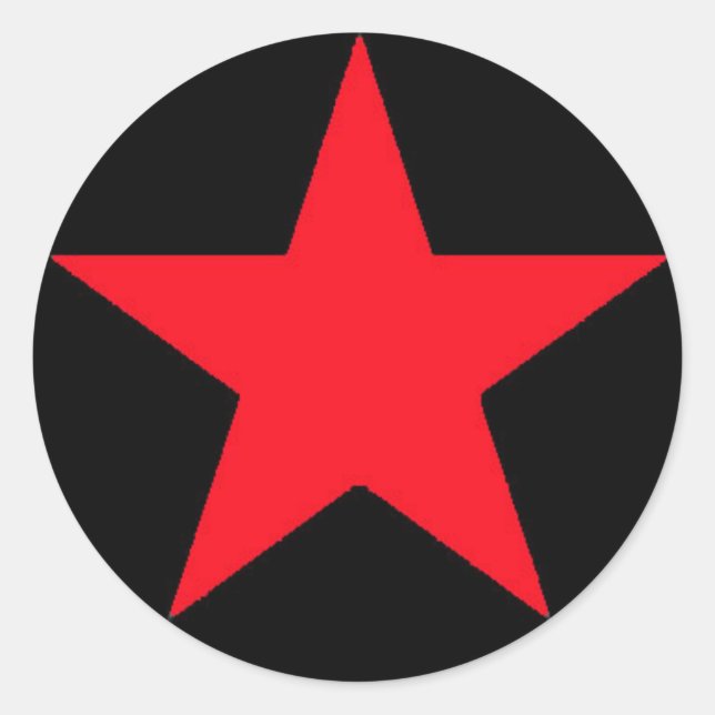Red Jammer Star Sticker Runt Klistermärke (Framsida)