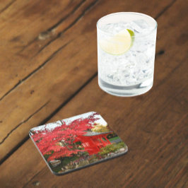 Red Japansk aple och Garden Shrine Underlägg