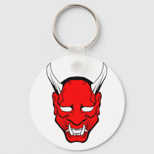 Red Japansk Hannya Mask Nyckelring