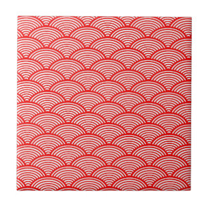 Red Japansk Wave Kakelplatta