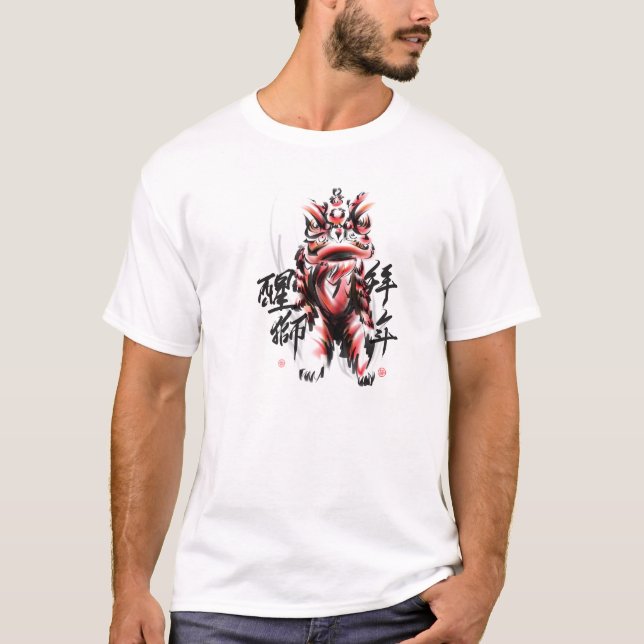 Red Japanska Dragon T Shirt (Framsida)
