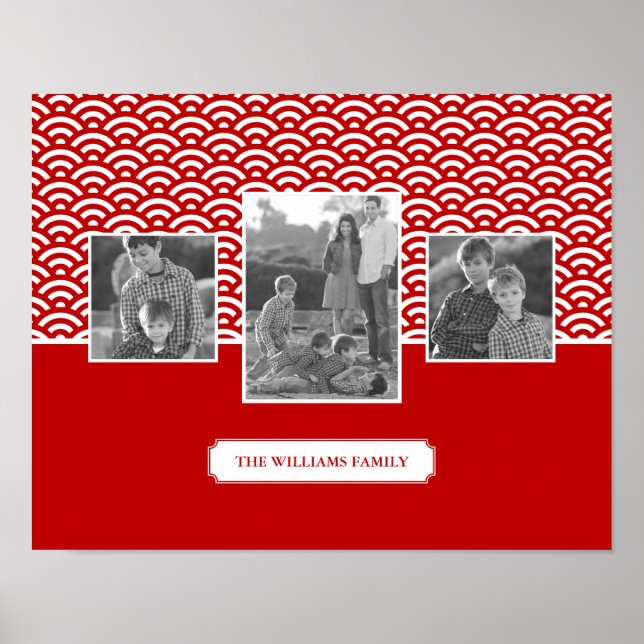 Red Japanska Mönster | Foton och text i familjen Poster (Framsidan)