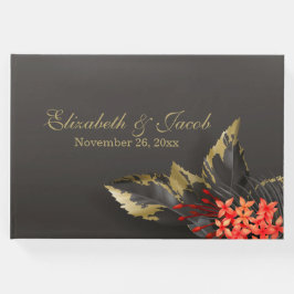 Red Jasmine Mörk Tropical Bröllop Gästböcker