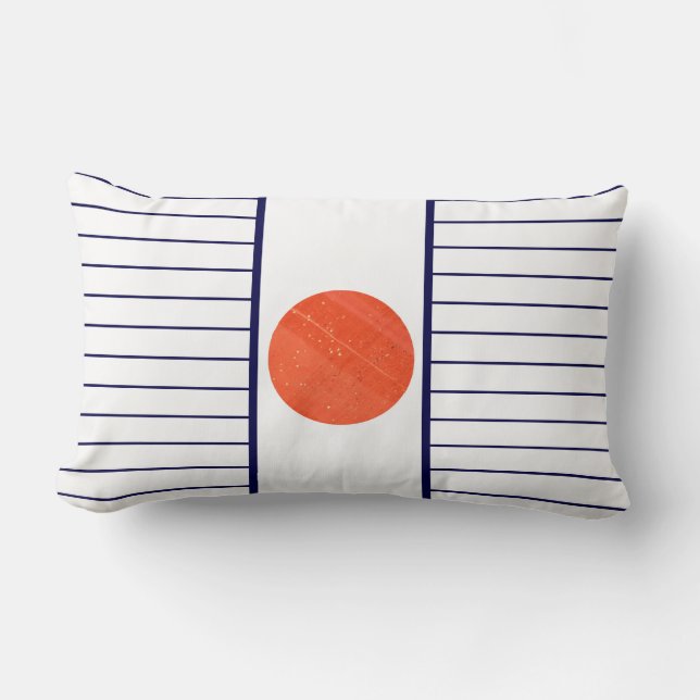 Red Jasper Jade Circle Struktur Blue Rand Cushion Lumbarkudde (Framsida)