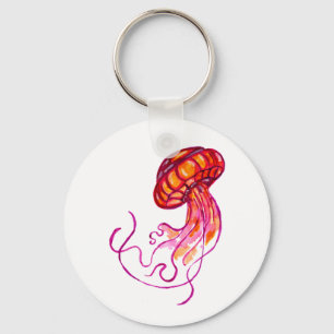 Red Jellyfish Nyckelring