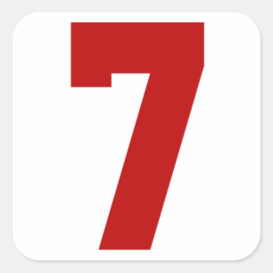 Red Jersey nummer 7 Fyrkantigt Klistermärke