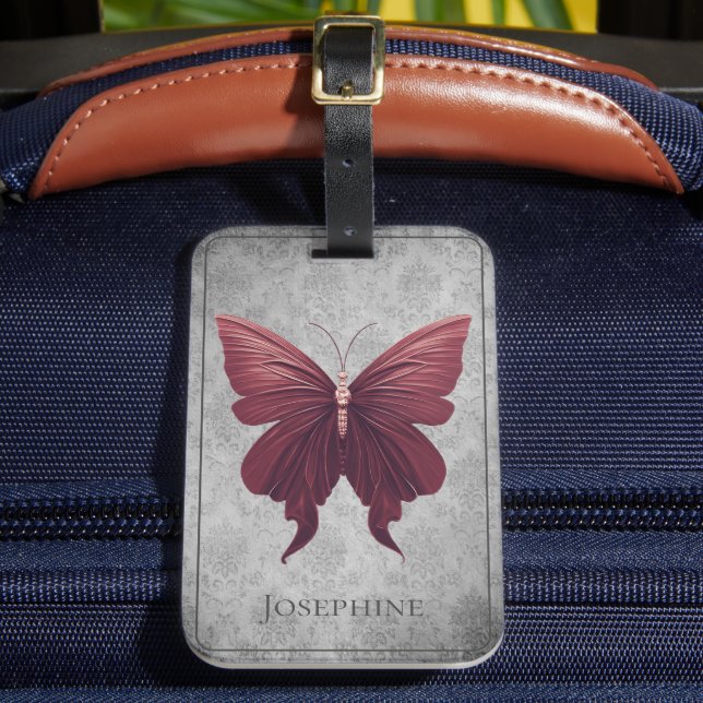 Red Jeweled Butterfly Bagagebricka (Framsida Insitu 2)