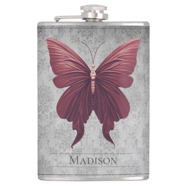 Red Jeweled Butterfly Flask Fickplunta (Framsidan)