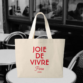Red Joie De Vivre Paris Anpassningsbar Year Fransk Jumbo Tygkasse