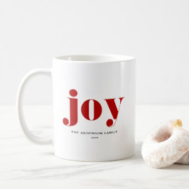Red JOY Bold Typography Modern jul Kaffemugg