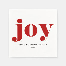 Red JOY Bold Typography Modern jul Pappersservett
