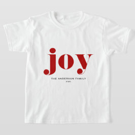 Red JOY Bold Typography Modern jul T Shirt