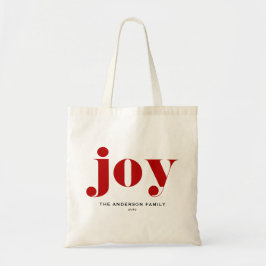 Red JOY Bold Typography Modern jul Tygkasse