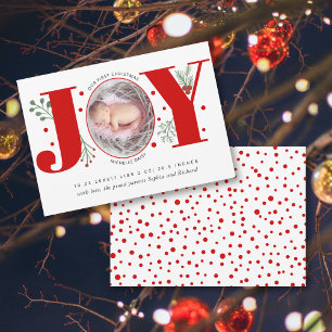 Red Joy Första jul-fotot på helgdag baby Meddelande