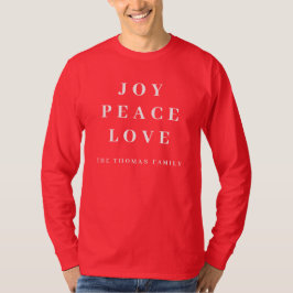 Red Joy Peace Kärlek - minimala julfamiljen Namn T Shirt