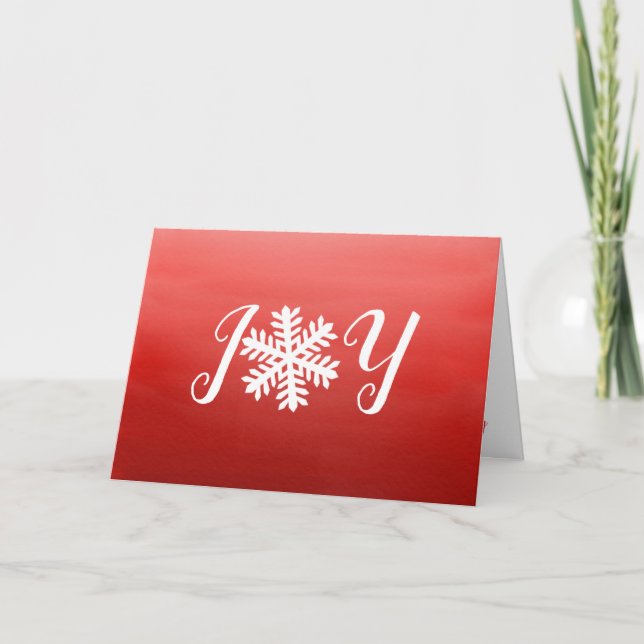 Red Joy Snowflake Helgdag Card Helgkort (Framsida)