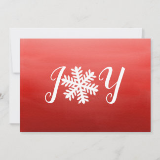 Red Joy Snowflake Holiday Card Julkort