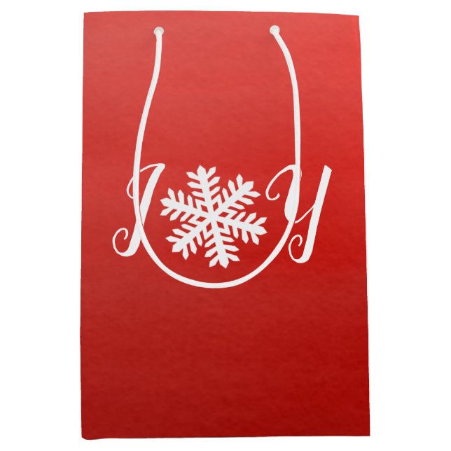 Red Joy Snowflake Medium Gift Bag (Framsidan)