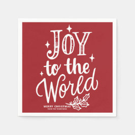 Red Joy to the World Lettering Christmas Pappersservett