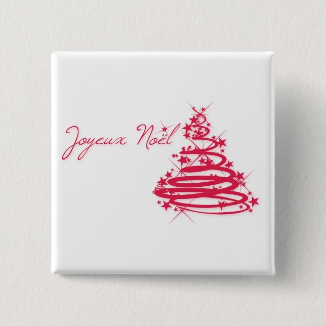 Red Joyeux Noël med Julgran Knapp (Framsida)