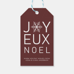 Red Joyeux Noel Minimalist Helgdag Gift-Märkre Presentetikett